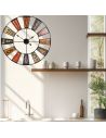 Horloge Murale En Métal Style Recyclerie - Diamètre : 80 cm