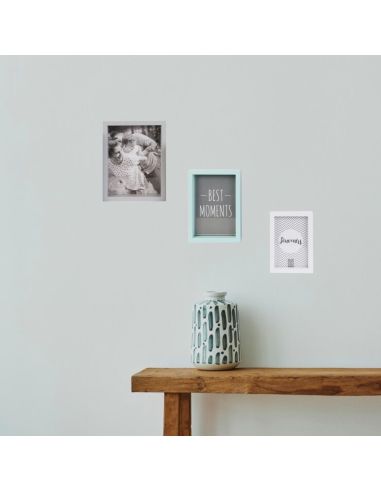 Lot de 3 Cadres Photo Encastrables / Dimensions : 15x21 cm - 13x18 cm - 10x15 cm