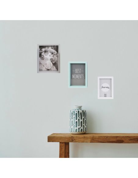 Lot de 3 Cadres Photo Encastrables / Dimensions : 15x21 cm - 13x18 cm - 10x15 cm
