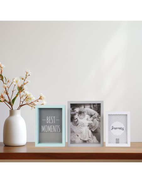 Lot de 3 Cadres Photo Encastrables / Dimensions : 15x21 cm - 13x18 cm - 10x15 cm