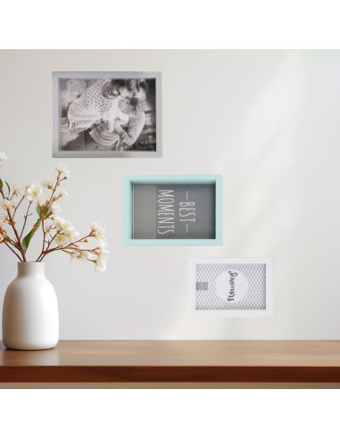 Lot de 3 Cadres Photo Encastrables / Dimensions : 15x21 cm - 13x18 cm - 10x15 cm