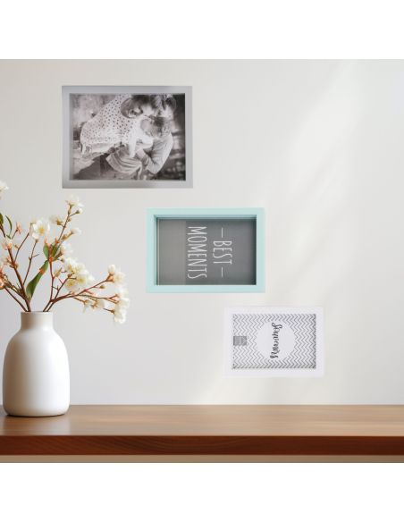 Lot de 3 Cadres Photo Encastrables / Dimensions : 15x21 cm - 13x18 cm - 10x15 cm