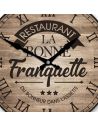 Horloge Murale Ronde "Restaurant la Bonne Franquette" - Diamètre : 28 cm