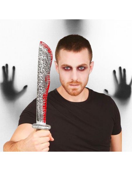 Machette Ensanglantée Halloween - Longueur : 43 cm