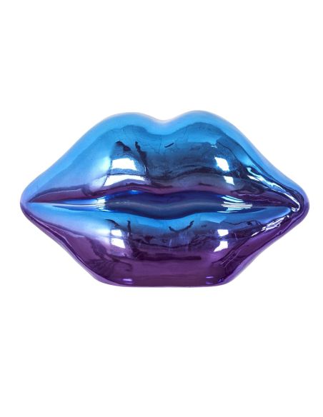 Décoration à Poser Bouche en Céramique "Electroplate" - Dimensions : 19,7 x 10 x 11 cm