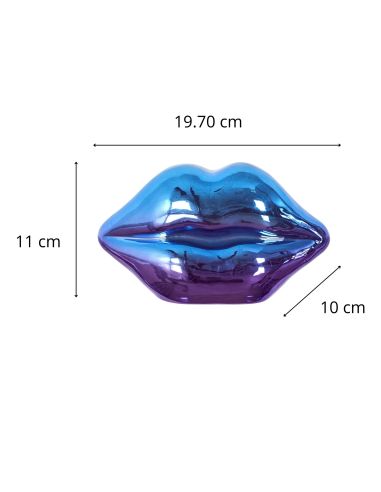 Décoration à Poser Bouche en Céramique "Electroplate" - Dimensions : 19,7 x 10 x 11 cm