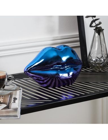 Décoration à Poser Bouche en Céramique "Electroplate" - Dimensions : 19,7 x 10 x 11 cm