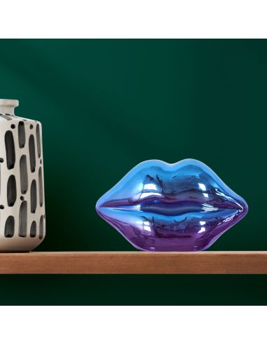 Décoration à Poser Bouche en Céramique "Electroplate" - Dimensions : 19,7 x 10 x 11 cm