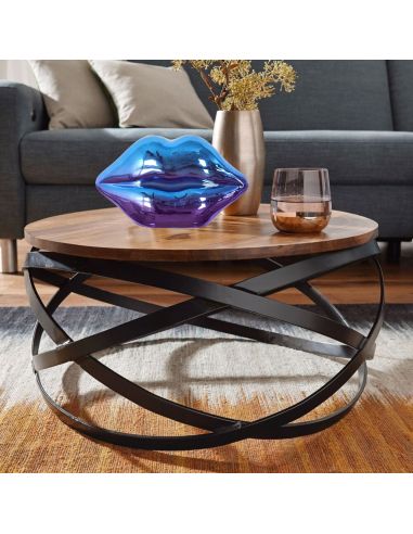 Décoration à Poser Bouche en Céramique "Electroplate" - Dimensions : 19,7 x 10 x 11 cm