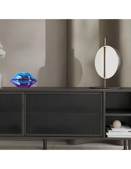 Décoration à Poser Bouche en Céramique "Electroplate" - Dimensions : 19,7 x 10 x 11 cm