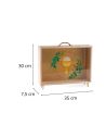 Urne en bois avec Impression d'un "Calice" sur Verre Transparent - Dimensions : 35 x 7,5 x 30 cm