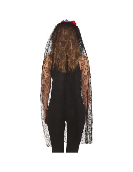 WIOR Bandeau Mexicain Jour Des Morts Avec Voile De Rose Pour Halloween