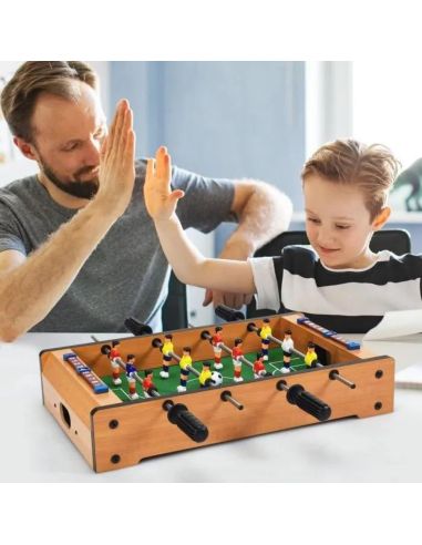 Jeu De Table Baby-Foot avec 2 Panneaux de Score et 2 Balles / Matière : Bois, Métal et Plastique Haute Résistance / Dimensions :