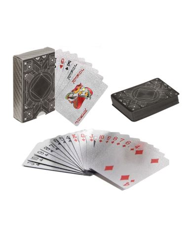 Lot de 2 de Jeux de 54 Cartes Deluxe à Jouets - Couleurs : Argentées