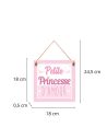 Plaque Murale en Bois à Suspendre Mention " Petite Princesse d'Amour"