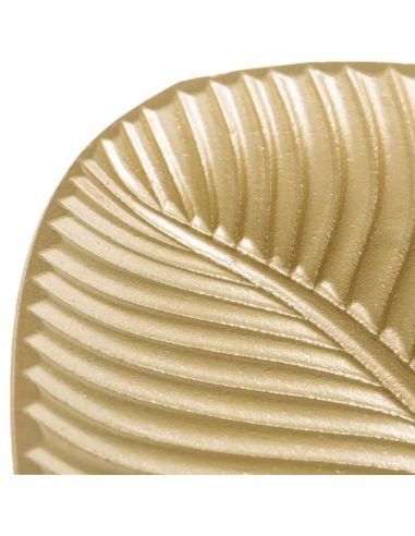 Plateau en Bois MDF Dorée en Forme de Feuille - Dimensions : 60 x 22 x 3 cm