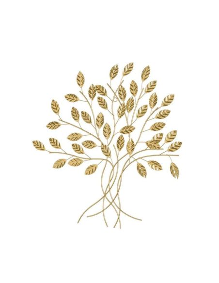 Décoration Murale Branches d'Arbre en Métal Doré - 44x46x1cm