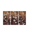 Impression sur Toile en 3 Parties Style Peinture Florale Structure en Bois - Dimensions d'une Partie : 55 x 3 x 100 cm
