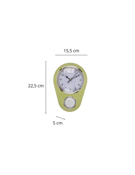 Horloge Murale Vintage avec Minuteur - 4 Couleurs Disponibles