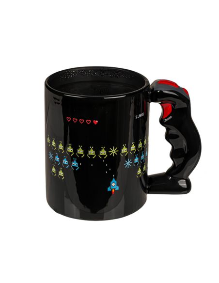 Mug "Power Up" avec Anse en Forme de Joystick - Dimensions : 14 x 9 x 11 cm