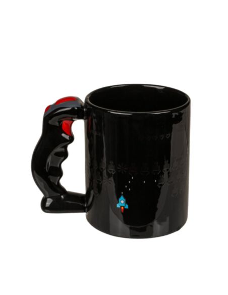 Mug "Power Up" avec Anse en Forme de Joystick - Dimensions : 14 x 9 x 11 cm