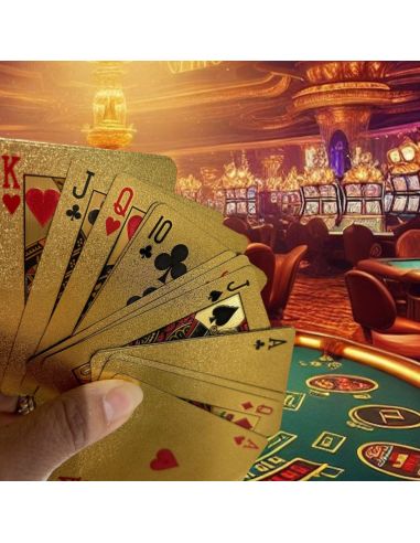 Jeux de 54 Cartes Deluxe à Jouets Etanches - Existe en 2 Couleurs : Argentées ou Dorées