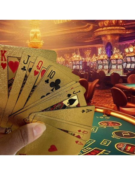 Jeux de 54 Cartes Deluxe à Jouets Etanches - Existe en 2 Couleurs : Argentées ou Dorées