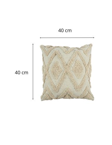 Coussin Ethnique Losanges en Relief - Dimensions : 40 x 40 cm