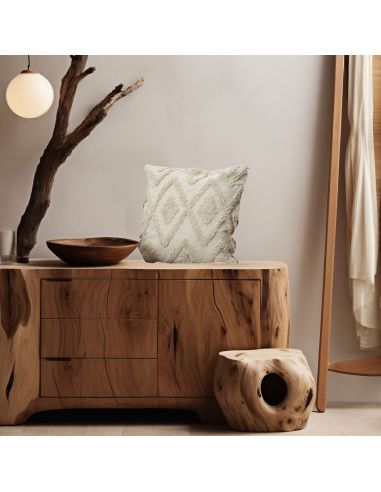 Coussin Ethnique Losanges en Relief - Dimensions : 40 x 40 cm