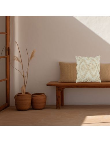 Coussin Ethnique Losanges en Relief - Dimensions : 40 x 40 cm