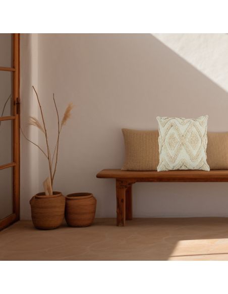 Coussin Ethnique Losanges en Relief - Dimensions : 40 x 40 cm