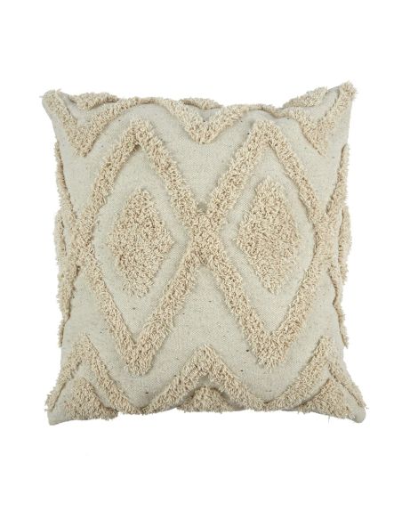 Coussin Ethnique Losanges en Relief - Dimensions : 40 x 40 cm