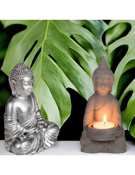 Statue de Bouddha Zen / Matière : Polyrésine / Dimensions : 15 x 10 cm