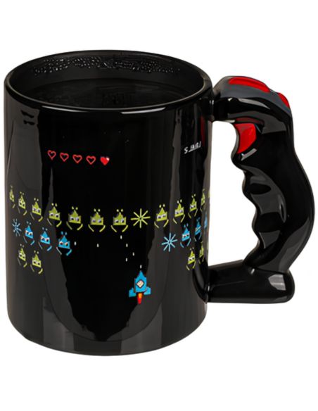 Mug "Power Up" avec Anse en Forme de Joystick - Dimensions : 14 x 9 x 11 cm