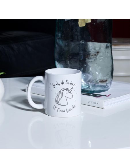 Mug Motif Licorne en céramique - 2 Modèles Disponibles - Dimensions : 11,5 x 8 x 10 cm