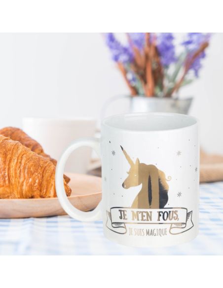 Mug Motif Licorne en céramique - 2 Modèles Disponibles - Dimensions : 11,5 x 8 x 10 cm