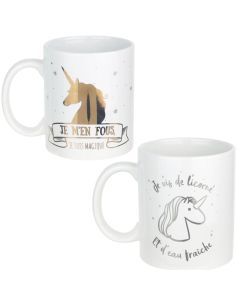 Mug Motif Licorne en céramique - 2 Modèles Disponibles - Dimensions : 11,5 x 8 x 10 cm