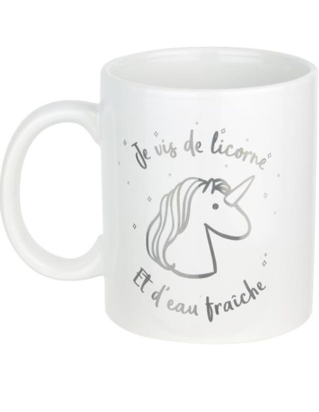 Mug Motif Licorne en céramique - 2 Modèles Disponibles - Dimensions : 11,5 x 8 x 10 cm