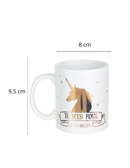 Mug Motif Licorne en céramique - 2 Modèles Disponibles - Dimensions : 11,5 x 8 x 10 cm