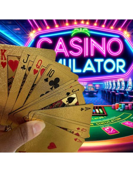 Lot de 2Jeux de 54 Cartes Deluxe à Jouer Imperméables - Couleur : Doré