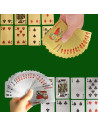 Lot de 2 de Jeux de 54 Cartes Deluxe à Jouer Imperméables - Couleurs : Argentées et Dorées