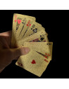 Lot de 2 de Jeux de 54 Cartes Deluxe à Jouer Imperméables - Couleurs : Argentées et Dorées
