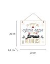 Plaque Murale en Bois Noel "Famille Heureuse" - Dimensions : 20x20x0,6 cm