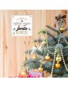 Plaque Murale en Bois Noel "Famille Heureuse" - Dimensions : 20x20x0,6 cm
