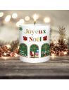 Bougie Ronde Parfumée " Joyeux Noël " - Dimensions : 8 x 8 x 9,5 cm