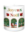 Bougie Ronde Parfumée " Joyeux Noël " - Dimensions : 8 x 8 x 9,5 cm