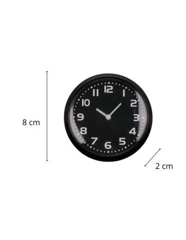 Horloge Ronde Magnétique - Diamètre : 8 cm - Disponible en 3 Couleurs