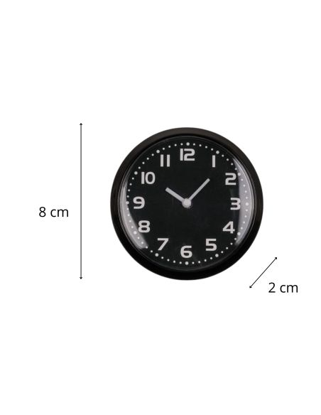 Horloge Ronde Magnétique - Diamètre : 8 cm - Disponible en 3 Couleurs
