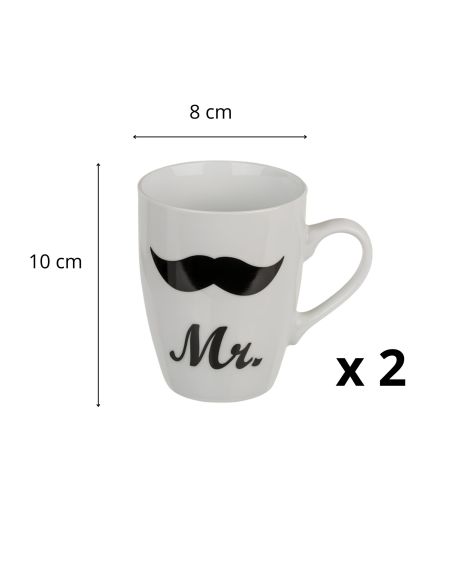 Coffret Mugs "Couples" - Dimensions : 11 x 8 x 10 cm
