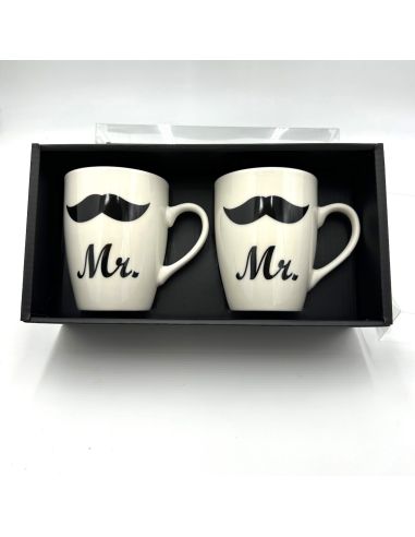 Coffret Mugs "Couples" - Dimensions : 11 x 8 x 10 cm